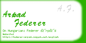 arpad federer business card